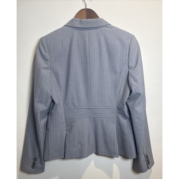 Banana Republic Wool Jacket Blazer Gray with Lilac Stripes Stretch Women's Sz 8 - Picture 5 of 16